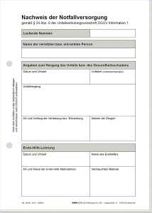 RNK Nachweis der Notfallversorgung Block 50 Bl DIN A5