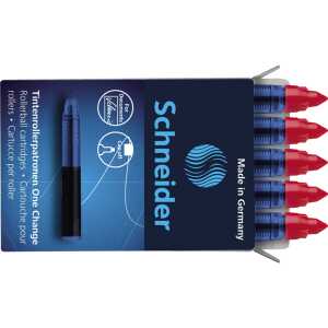 Schneider Tintenpatronen Rollerpatronen One Change Rot 5er