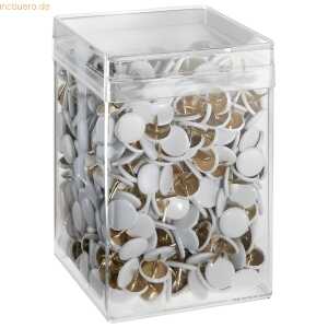 Reißnägel SUN, kunststoffüberzogen, Weiß, Ø 9,5 mm, Dose à 750 Stück für Großverbraucher