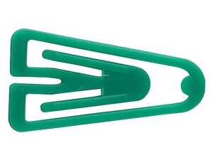 Briefklammern, Kunststoff, Grün, 26 mm, dreieckige Form, Dose à 100 Stück