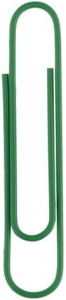 Aktenklammern, kunststoffüberzogen, Grün, 50 mm, Dose à 100 Stück