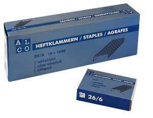 Alco Heftklammern Stahl verzinkt 26/6 1000 ST