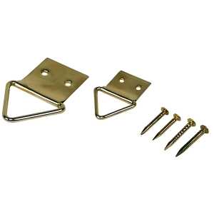 Klappösen, vermessingt, 15 mm, SB-Dose à 10 Stück, mit Dreiecksösen & je 2 Nägeln