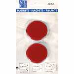 Kraftmagnete, rund, Rot, Ø 38 mm, Blisterkarte...