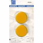 Kraftmagnete, rund, Gelb, Ø 38 mm, Blisterkarte...