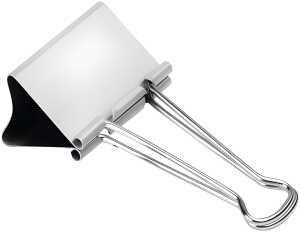 Alco Foldbackklammer Metall vernickelt 19mm weiß 12 Stück