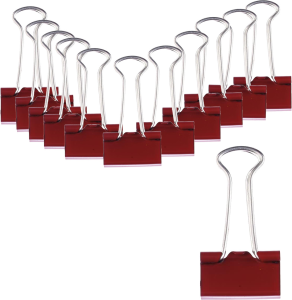 Foldback-Klammern, Rot, 32 mm, Schachtel à 12 Stück