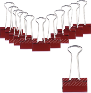 Alco Foldbackklammer Metall vernickelt 41mm rot 12 Stück