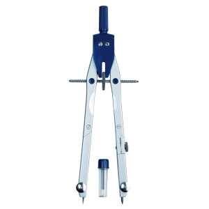 Geometrie-Zirkel, silberfarben, mit Feineinstellung, 2 asymm. Knie, Länge 170 mm, Kreis-Ø 380 mm