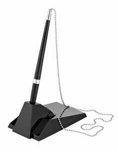 Alco Kugelschreiberständer Kunststoff mit Kette schwarz