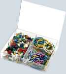 Sortimentsdose, 50 Pinwandnadeln, 15 g Gummiringe, 125...