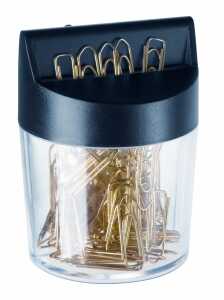 Alco Magnetdose, inkl. 100 Briefklammern, eckig, vermessingt, 26 mm