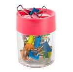 Magnetdose, klar, farbiger Deckel, inkl. NEON-bunte...