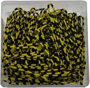 Briefklammern ZEBRA, Gelb-Schwarz, kunststoffüberzogen, 28 mm, rund, Dose à 100 Stück