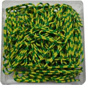 Briefklammern ZEBRA, Gelb-Grün, kunststoffüberzogen, 28 mm, rund, Dose à 100 Stück