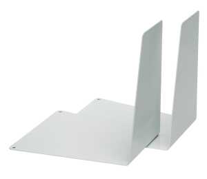 Buchstützen, Metall, Weiß, (L/B/H) 120/140/145 mm, keilförmig, VE = 1 Paar