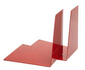 Buchstützen, Metall, Rot, (L/B/H) 120/140/145 mm, keilförmig, VE = 1 Paar