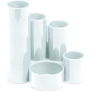 Schreibtisch-Butler, Weiß, Kunststoff, 5 Röhren