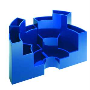 Utensilienbox, Blau, erweiterbar, 4 Stiftefächer, 2 Utensilienfächer