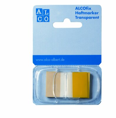 Alco ALCOfix Haftmarker, Gelb, 25 x 43 mm, Spender à 50 Stück