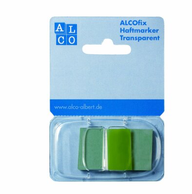 Alco ALCOfix Haftmarker, Grün, 25 x 43 mm, Spender à 50 Stück