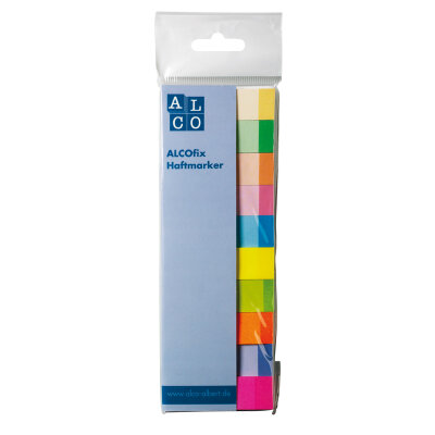 Alco ALCOfix Haftmarker, bunt gemischt, 15 x 50 mm, je Farbe 50 Stück