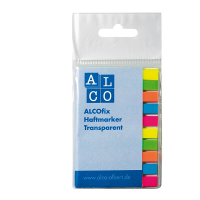 Alco ALCOfix Haftmarker, bunt gemischt, transparent, 6 x 50 mm,