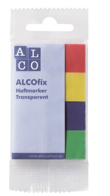 Alco ALCOfix Haftmarker, transparent, 20 x 50 mm, je Farbe 40 Stück,