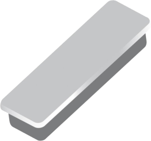 Haftmagnete, eckig, Grau, 13 x 40 mm, Schachtel à 10 Stück, Haftkraft min. 0,3 kp