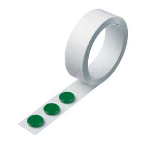 Metallhaftband, Stahl, Weiß, Schaumpolsterkleber, inkl. 3 Magnete Ø 24 mm, (B/L) 35 mm / 1 m