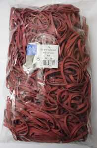Gummibänder, Rot, 80 x 4 mm, Beutel à 1,0 kg