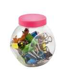 Foldback-Klammern, NEON-bunt, 19 mm, Schraubverschlussdose à 25 Stück