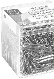 NORICA Briefklammern, verzinkt, 32 mm, Dose à 300 Stück