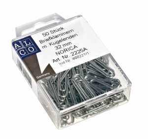 NORICA Briefklammern, verzinkt, 32 mm, SB-Dose à 50 Stück
