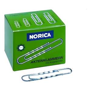 NORICA Briefklammern, 50 mm, gewellt verzinkt, Schachtel à 1000 Stück