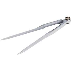 Marinezirkel, nickelfarben, matt, 180 mm, klassische Ausführung, für Schulungszwecke, in Kunstledertasche