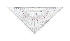 Kursdreieck, klein, 2 mm, stark, Hypothenuse 27 cm, 0-Punkt auf der Basis