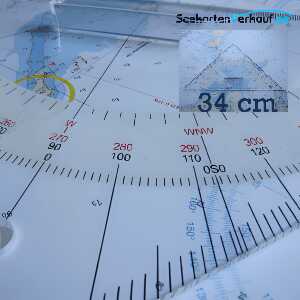 Kursdreieck, groß, 3 mm stark, Hypothenuse 33 cm, 3-farbig bedruckt