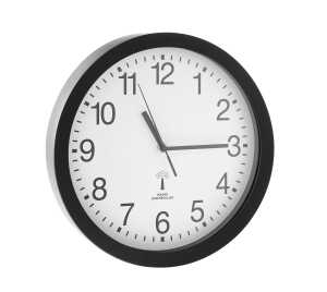 Funk-Wanduhr, Kunststoff, Silber- farben, Ø 30 cm, Zifferblatt Weiß, Lieferung ohne Batterie, 1 x 1,5V AA