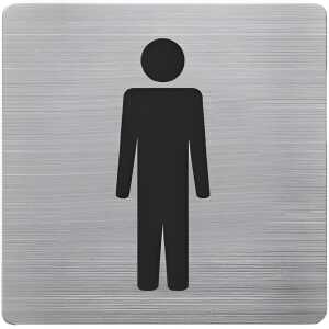 Alco Piktogramm matt gebürsteter Edelstahl WC Herren 90x90mm silber