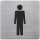 Piktogramm, WC Herren Edelstahl gebürstet, 90 x 90 mm, mit Selbstklebepad