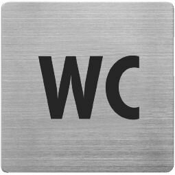 Alco Piktogramm, "WC", Edelstahl gebürstet, 90 x 90 mm,