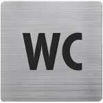 Piktogramm, WC Edelstahl gebürstet, 90 x 90 mm, mit...