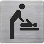 Piktogramm, Wickelraum Edelstahl gebürstet, 90 x 90...