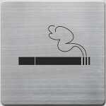 Alco Piktogramm Edelstahl Rauchen ja 90x90mm silber