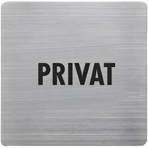 Piktogramm, Privat Edelstahl gebürstet, 90 x 90 mm, mit Selbstklebepad