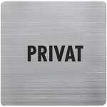 Piktogramm, Privat Edelstahl gebürstet, 90 x 90 mm,...