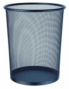 Papier-Abfallsammler, eckig, gelochtes Metall, Schwarz, (oben/unten/H) 25x25,19x19/34cm