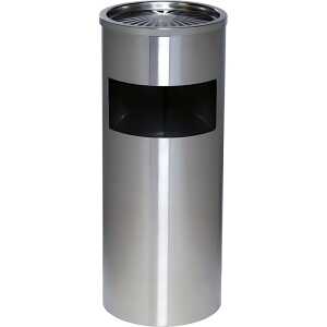 Standascher / Abfallsammler, rund, Edelstahl gebürstet, (Ø/H) 25/61 cm