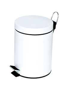 Alco Tretabfalleimer Stahl kunststoffbeschichtet 5l weiß